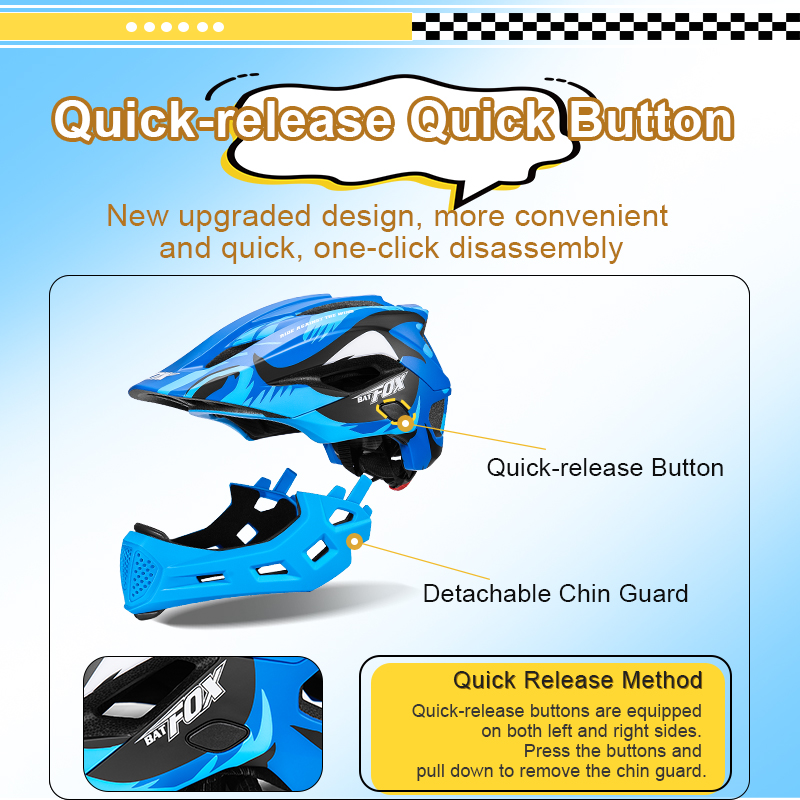 BATFOX Kids Full Face Bike Hel - đánh giá và giá Cycling Protective Gear Kids