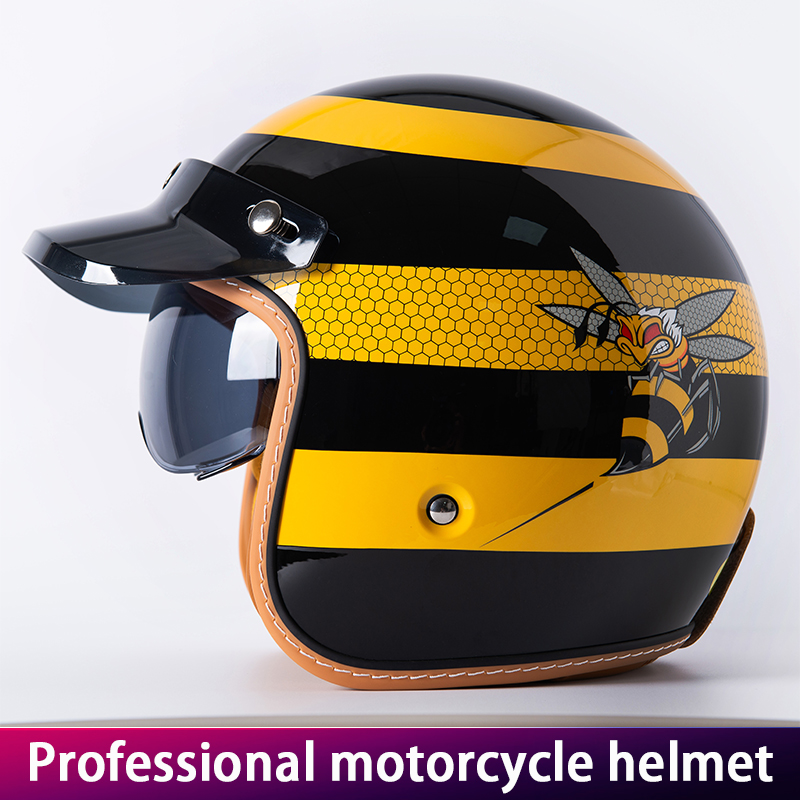New Retro Motorcycle Helmet Ye - đánh giá và giá Yellow Cycling Gear
