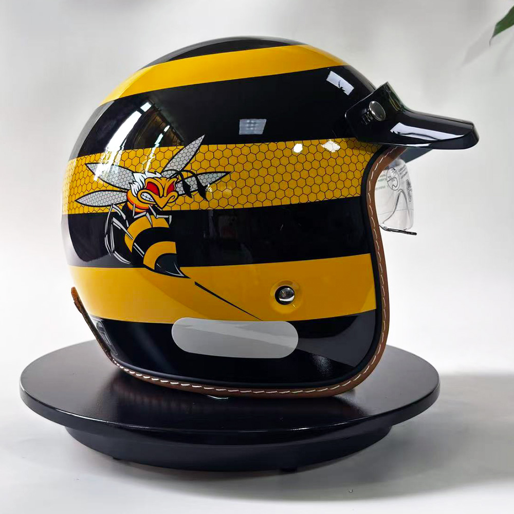 New Retro Motorcycle Helmet Ye - đánh giá và giá Yellow Cycling Gear